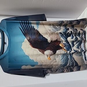 KANAGAWA EAGLE OVER TSUNAMI WAVE MEN'S SIZE XXL T-SHIRT NWT